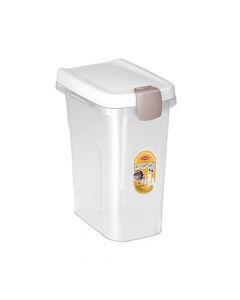 Stefanplast Pet Food Container with Transparent Body, White Lid