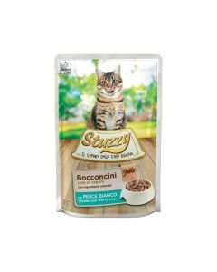 Stuzzy Chunks with White Fish in Jelly Cat Food Pouch - 85 g