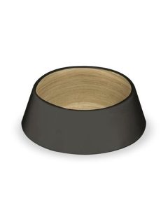 Tarhong Black & Bamboo Pet Bowl Medium, 7.8" x 7.8" x 2.5"