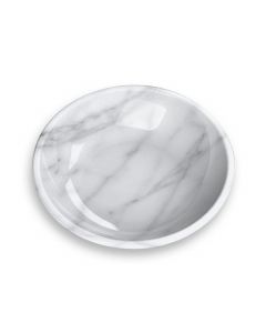 Tarhong Carrara Marble Saucer, 5.2" x 5.2" x 1.1"