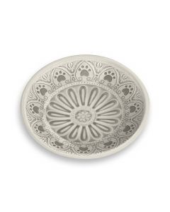 Tarhong Medallion Paw Print Saucer - Natural