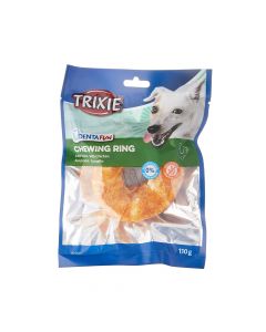 Trixie Denta Fun Chewing Ring Chicken Dog Treat - 110g