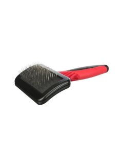 Trixie Plastic-Metal Bristles Soft Brush for Dogs and Cats - Red