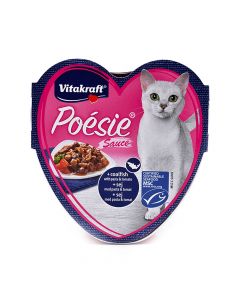 Vitakraft Poesie - Sauce Pollack with Pasta & Tomatoes Wet Cat Food - 85g, Pack of 15