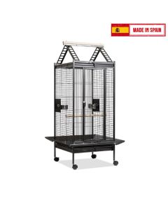 Voltrega 891 Ideal Cage For Large Parrots, Grey - 57L x 57W x 92H cm