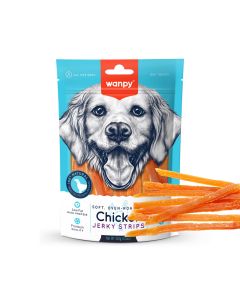 Wanpy Soft Chicken Jerky Strips Dog Treats - 100 g