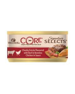 Wellness Core Signature Selects Chunky Beef and Chicken in Sauce Wet Cat Food - 79 g - Pack of 24