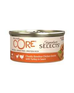 Wellness Core Signature Selects Chunky Boneless Chicken Entree with Turkey in Sauce Canned Cat Food - 79 g - Pack of 24