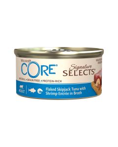 Wellness CORE Signature Selects Flaked Skipjack Tuna with Shrimp Entree in Broth for Cat - 79g - Pack of 24