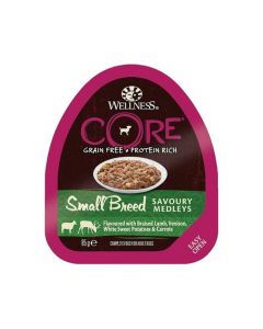 Wellness CORE Small Breed Savoury Medleys Flavoured with Lamb - Venison - White Sweet Potatoes & Carrots - 85 g - Pack of 12