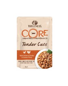 Wellness Core Tender Cuts Chicken & Turkey Cat Wet Food, 85g