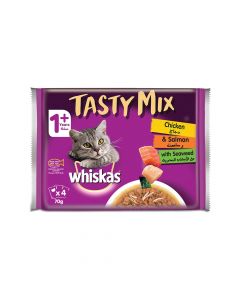 Whiskas Tasty Mix Chicken and Salmon with Seaweed Wet Cat Food  - 70 g