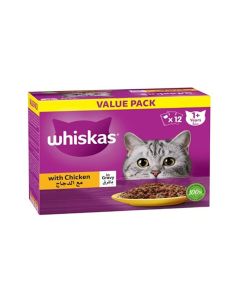 Whiskas Chicken in Gravy Adult Cat Food Pouch - 80 g - Pack of 12