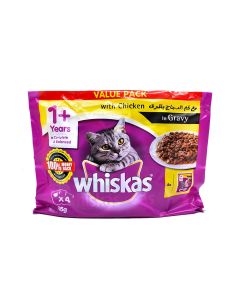 Whiskas Tender Bites Chicken in Gravy Adult Cat Food Pouch - 85 g - Pack of 4