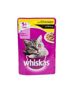 Whiskas Tender Bites Chicken in Gravy Cat Food Pouch - 80g - Pack of 12