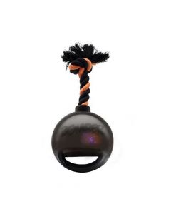 Zeus "Bomb" with LED Tug Ball Dog Toy, Black