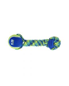 Zeus K9 Fitness Rope and TPR Tennis Ball Dumbbell Dog Toy