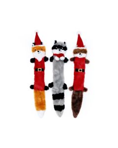 ZippyPaws Christmas Holiday Skinny Peltz Squeaker Dog Toy - Pack of 3