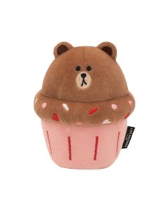 ZippyPaws Valentine Cupcake Brown Dog Toy