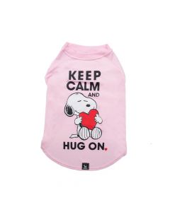 Zooz Pets Winter Snoopy Keep Calm and Hug On Pet T-Shirt - Pink